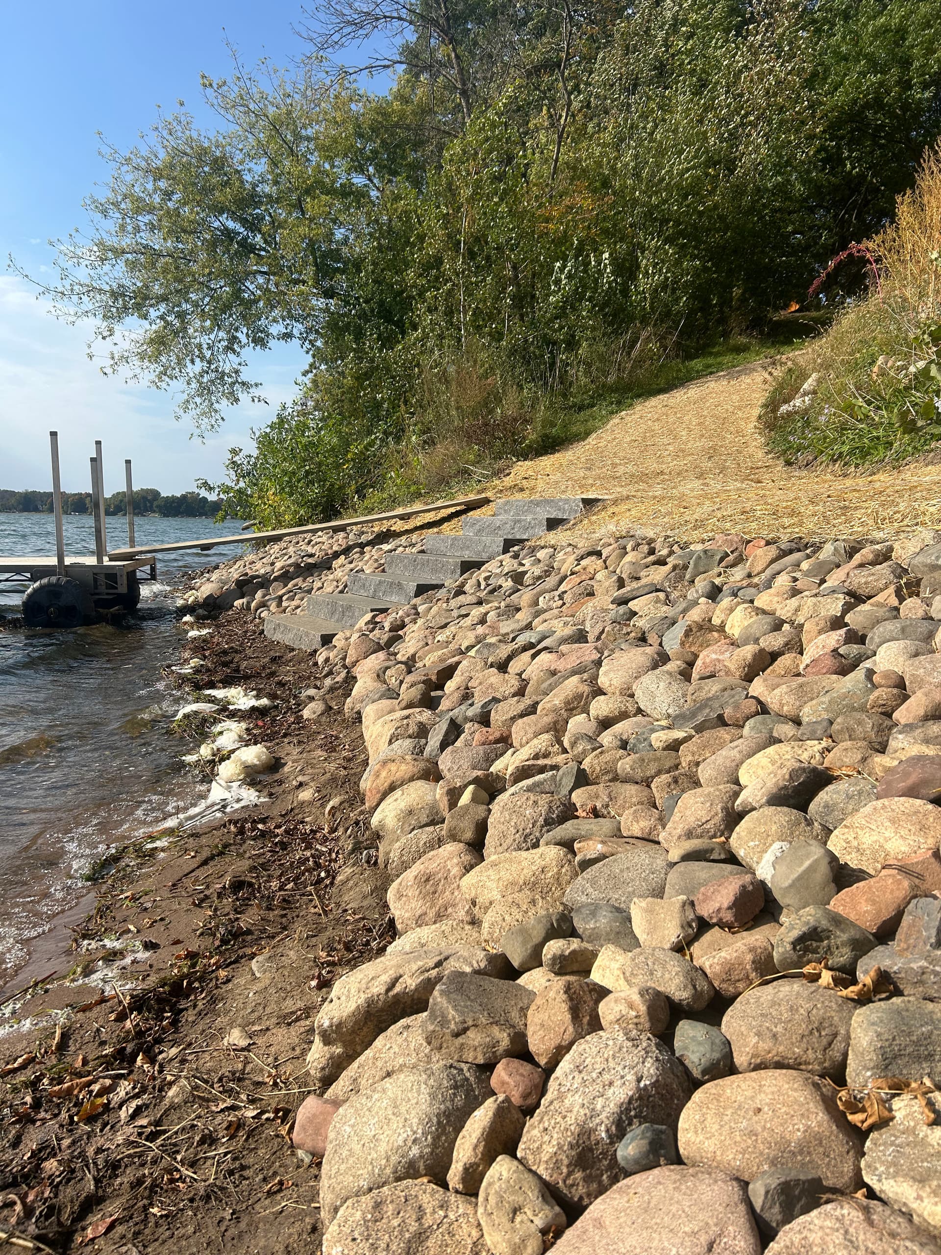 Riprap Shoreline with Flagstone Patio in Chisago City
