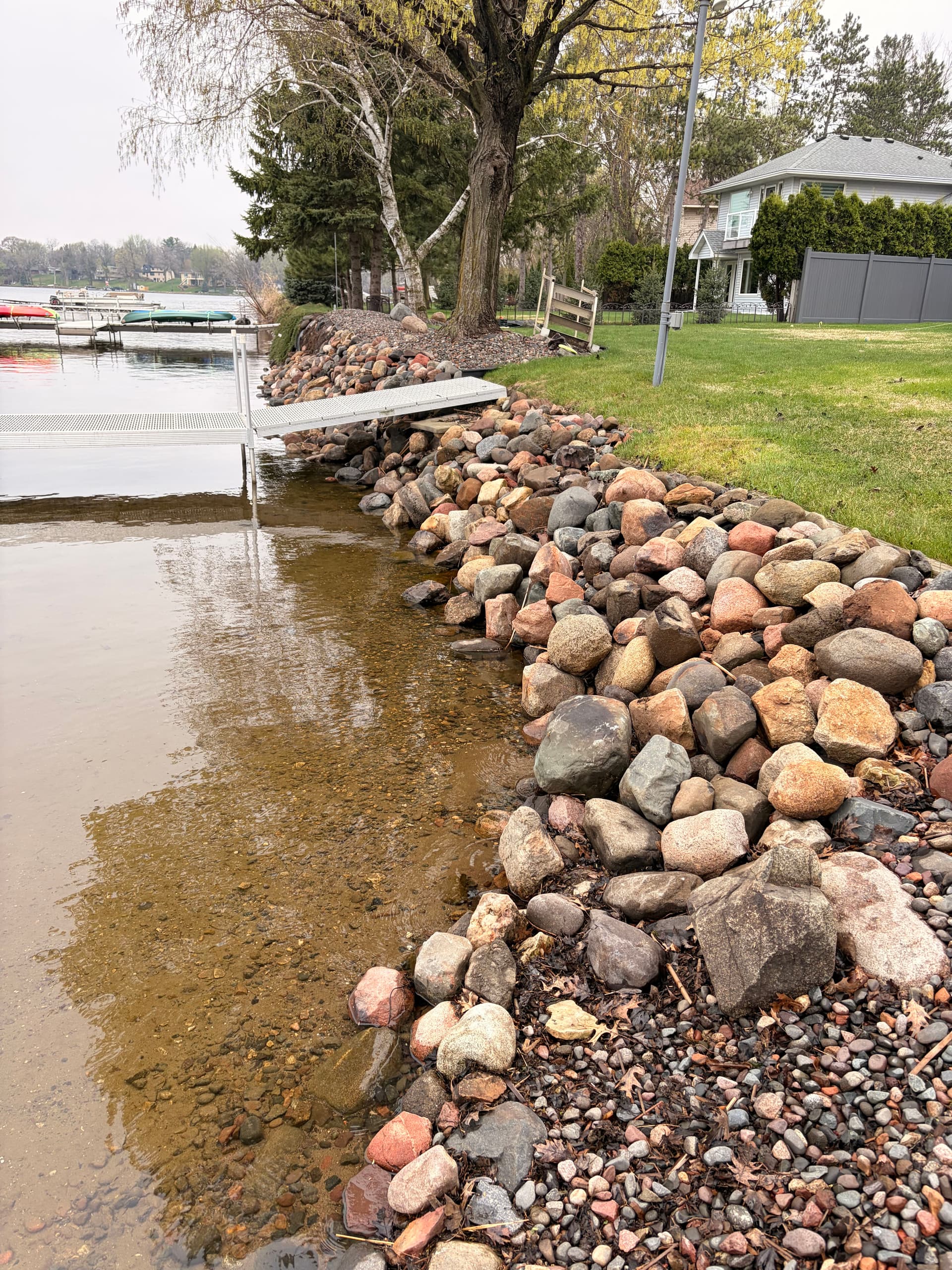 Gallery photos for Ice-Damaged Shoreline Rebuilt With Riprap the Right Way: Image #1