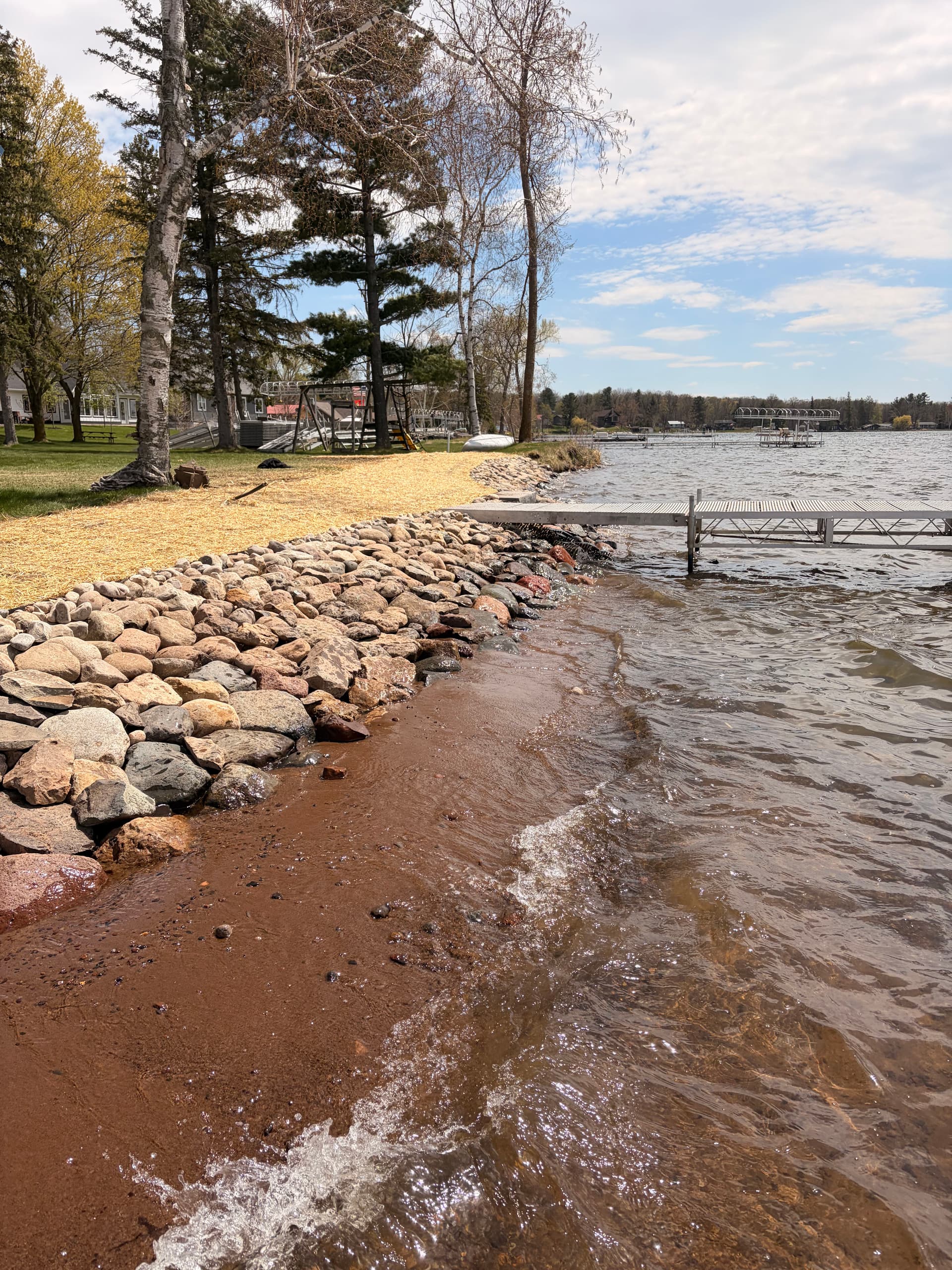 Gallery photos for Riprap Install and Granite Steps Built for Lakefront Bank Protection: Image #1