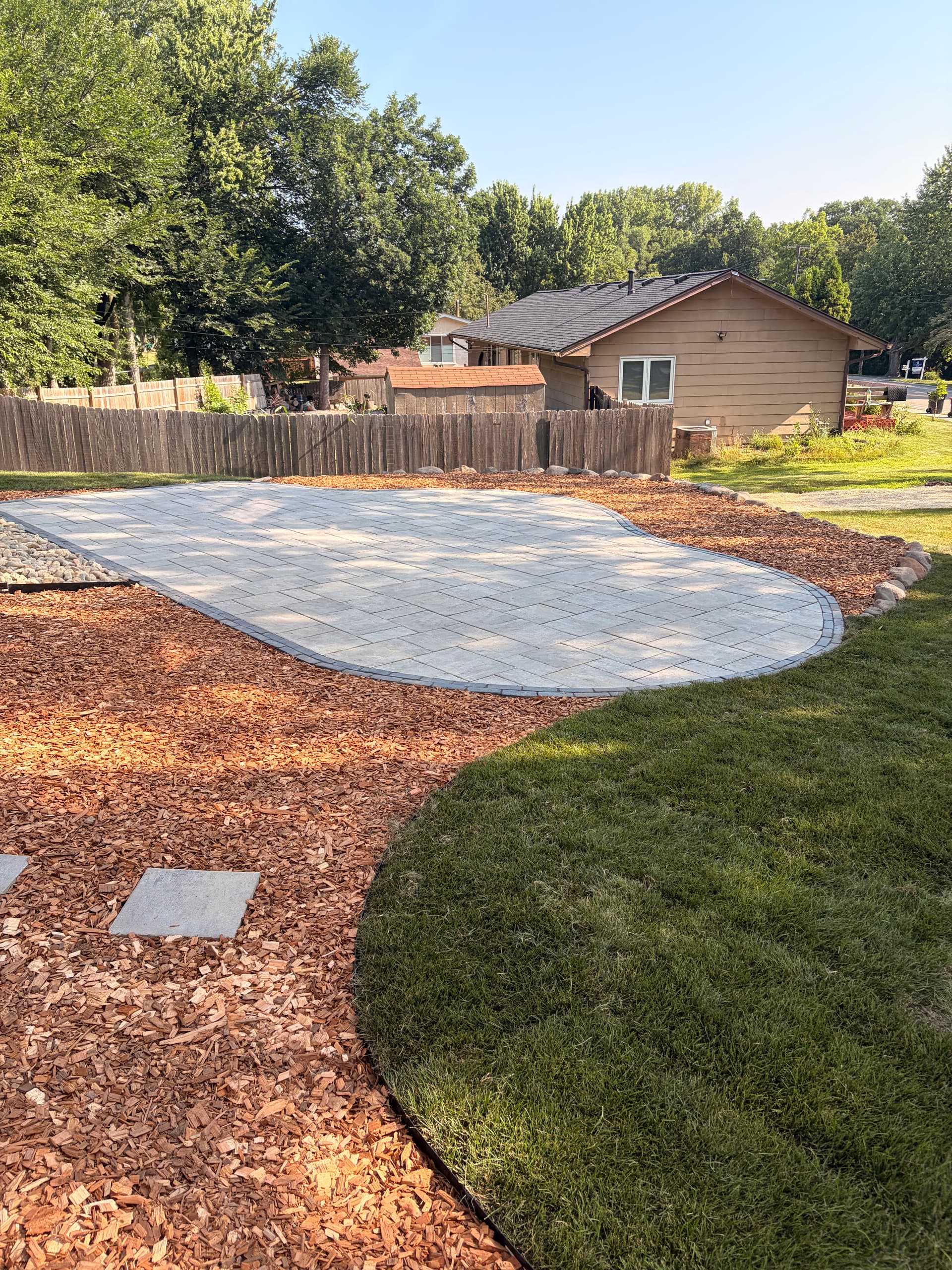 Gallery photos for Unilock Patio, Boulder Wall, and Backyard Regrade - Phase 1 Complete: Image #3
