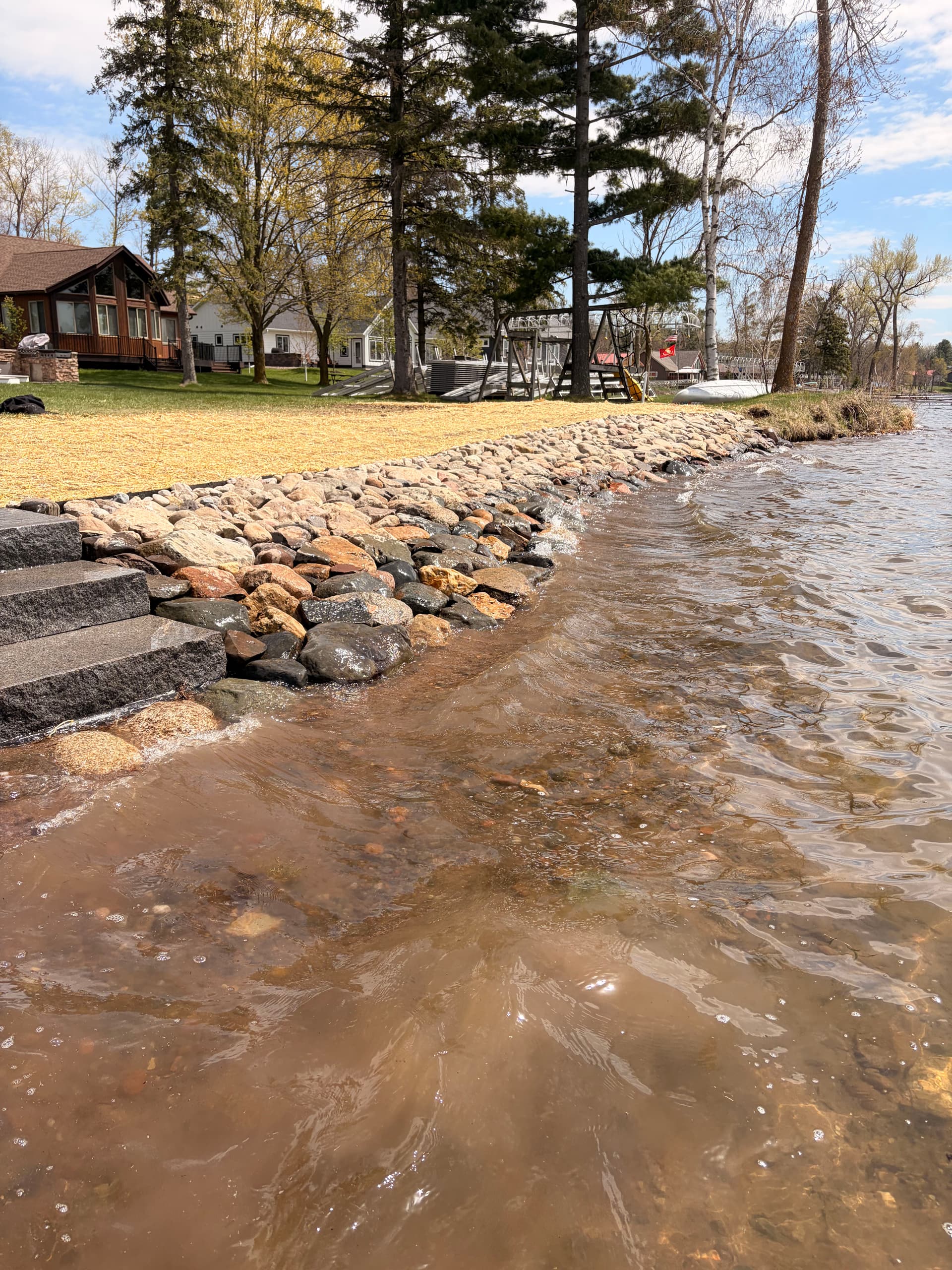 Gallery photos for Riprap Install and Granite Steps Built for Lakefront Bank Protection: Image #3