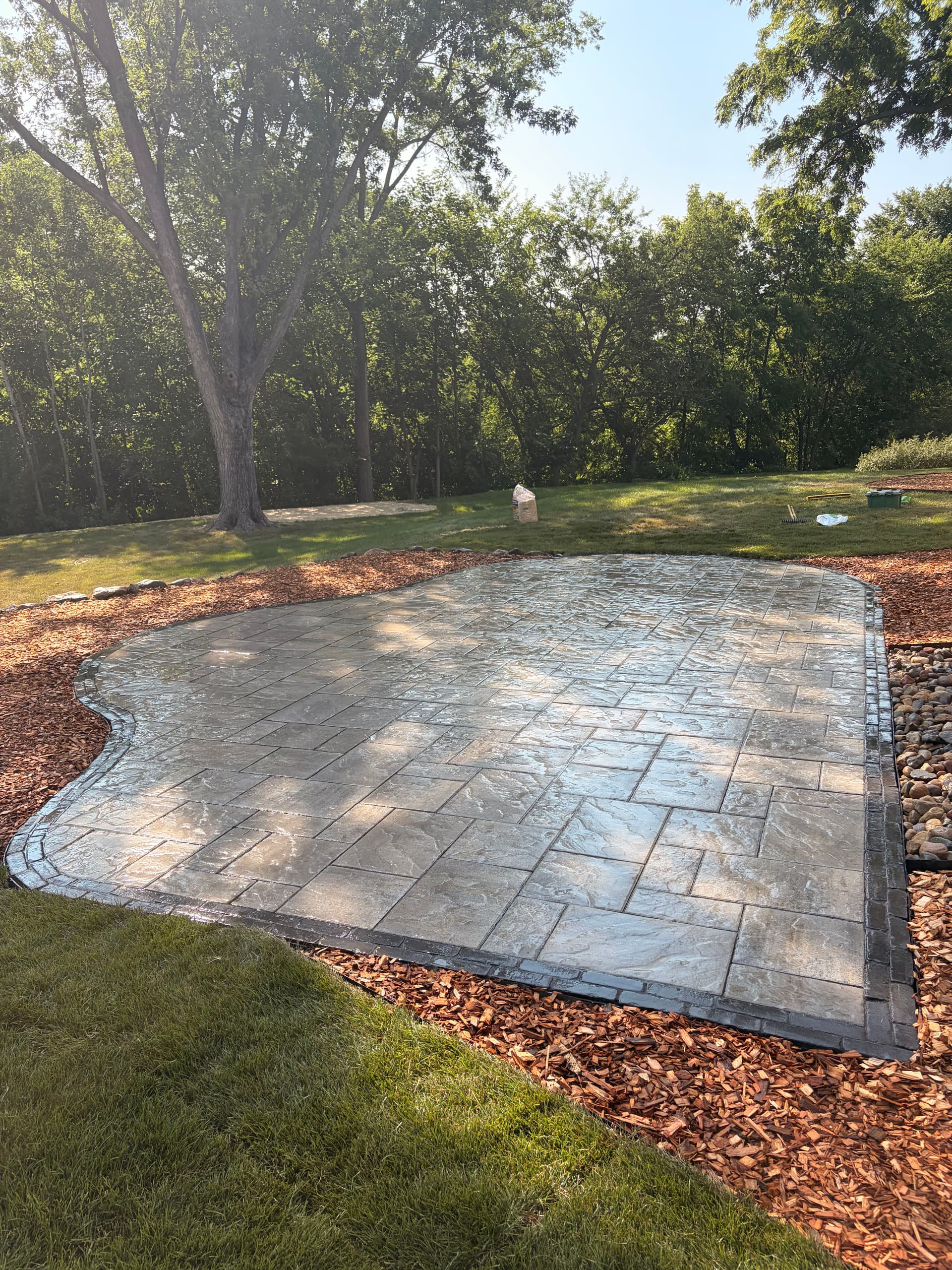 Gallery photos for Unilock Patio, Boulder Wall, and Backyard Regrade - Phase 1 Complete: Image #1